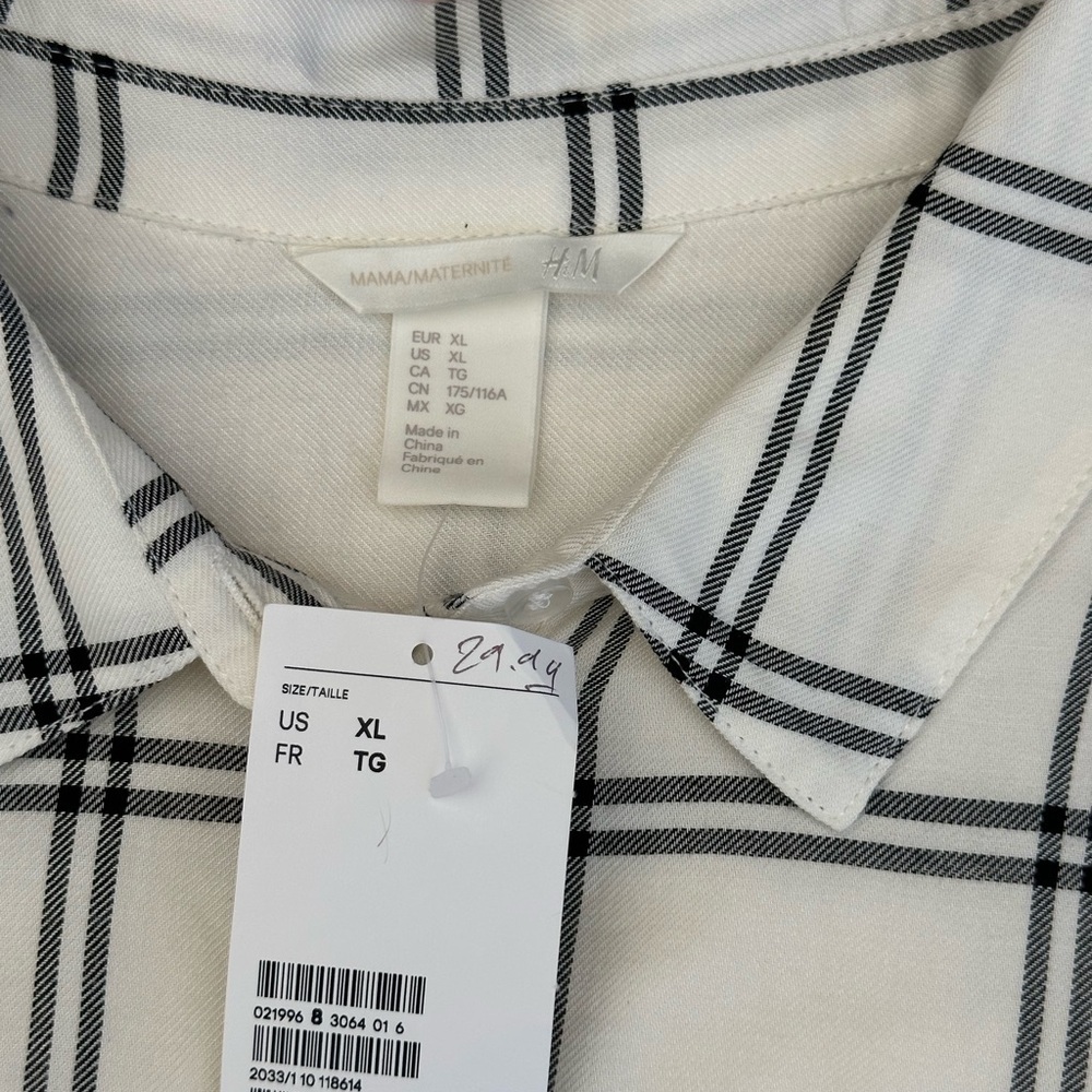 H&M White and Black Casual Button Down Shirt - Picture 6 of 10